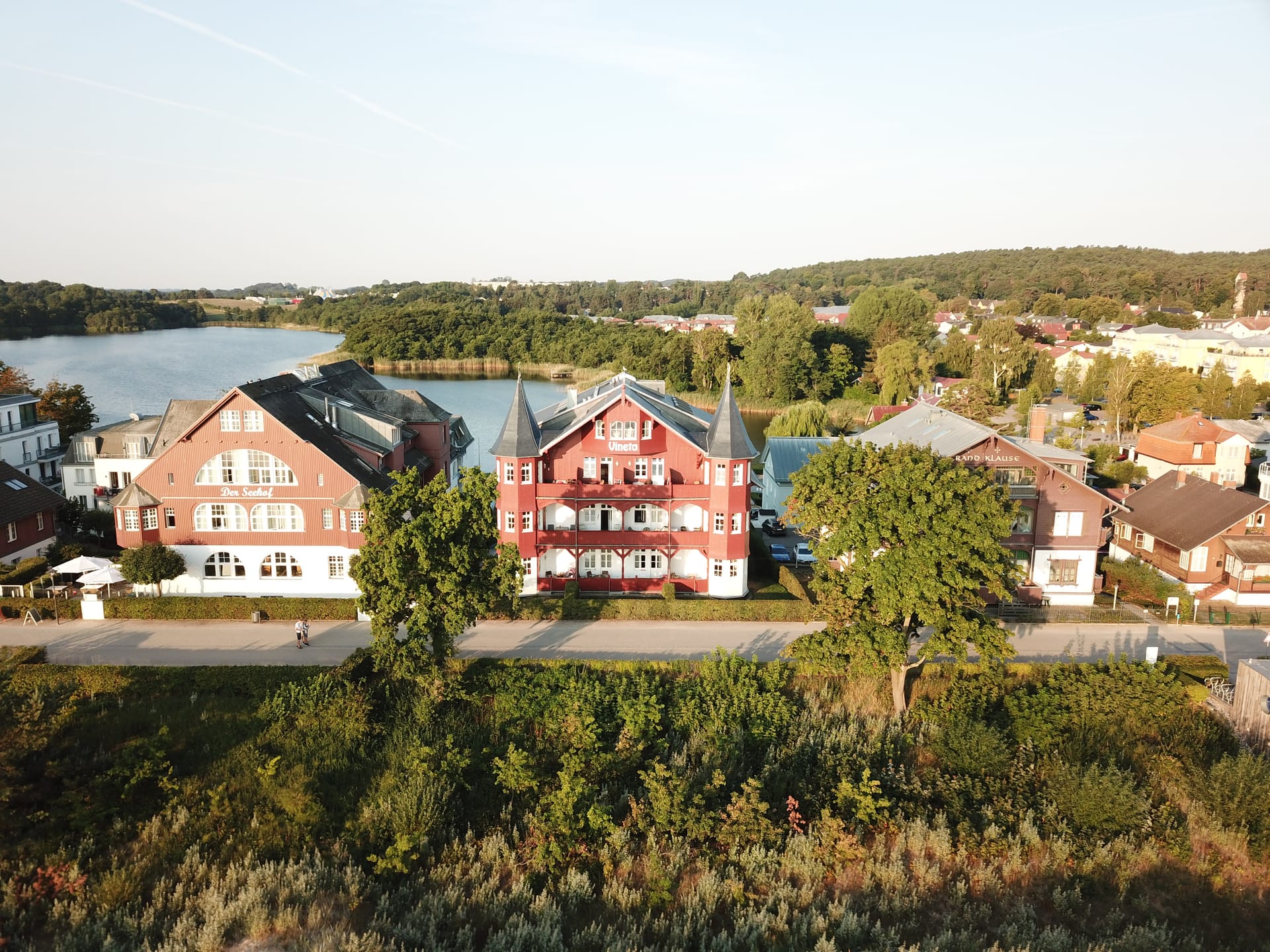 Villa Vineta Bansin: Luftaufnahme mit Ostseeblick